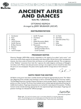 Book cover for Ancient Aires and Dances, Suite No. 1 (Balletto): Score