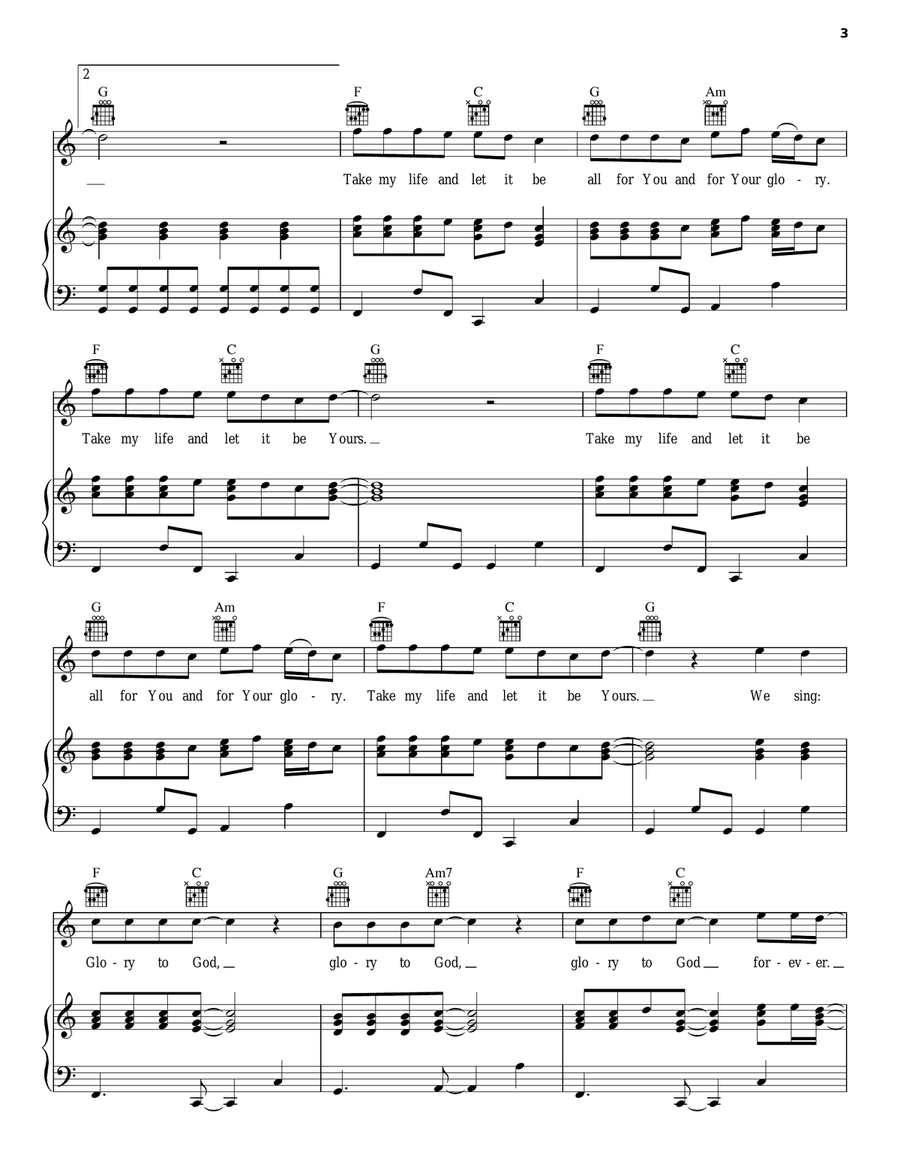 Glory To God Forever Glory To God Forever Piano, Vocal, Guitar scores gallery preview page 3