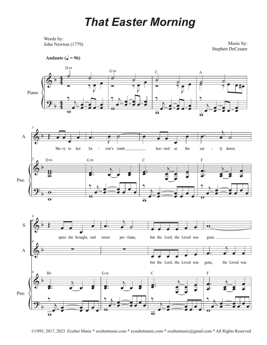 That Easter Morning (2-part choir - (SA) SA scores gallery preview page 1