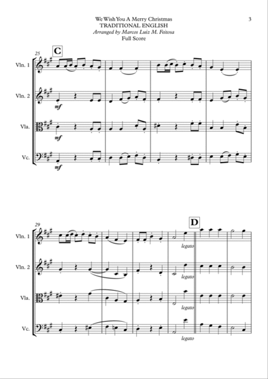 We Wish You A Merry Christmas - String Quartet String Quartet scores gallery preview page 5