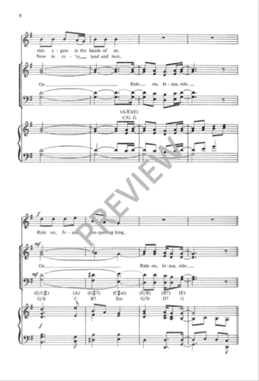 Ride On, Jesus, Ride 4-Part scores gallery preview page 9