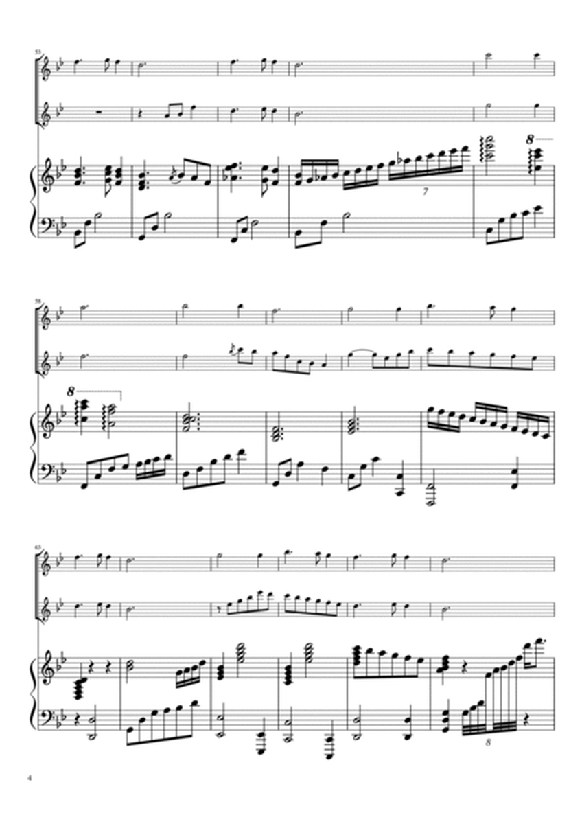 "Silent Night" (Bdur) Piano trio, Flute duet image number null