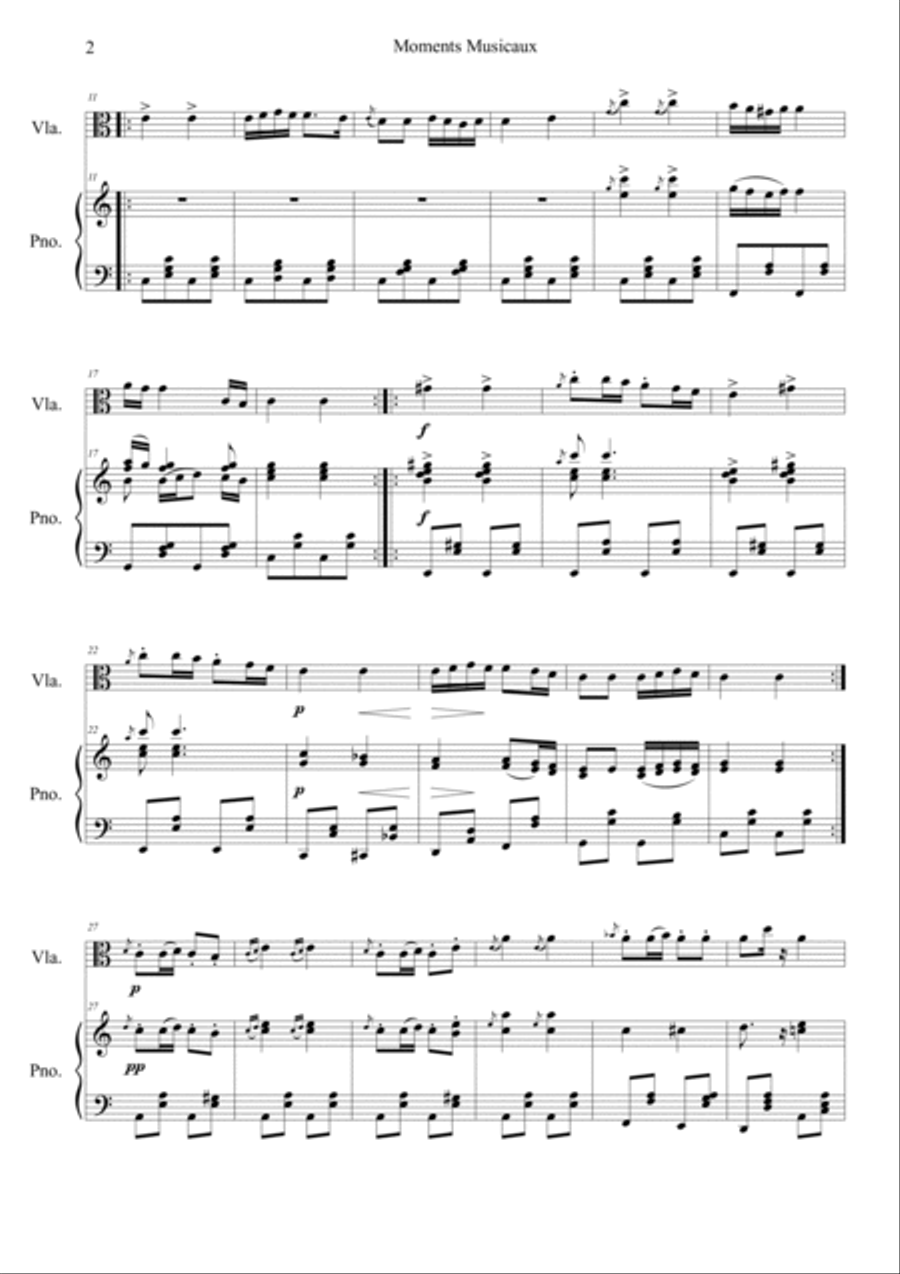 Moments Musicaux No.3 in Am Viola scores gallery preview page 2