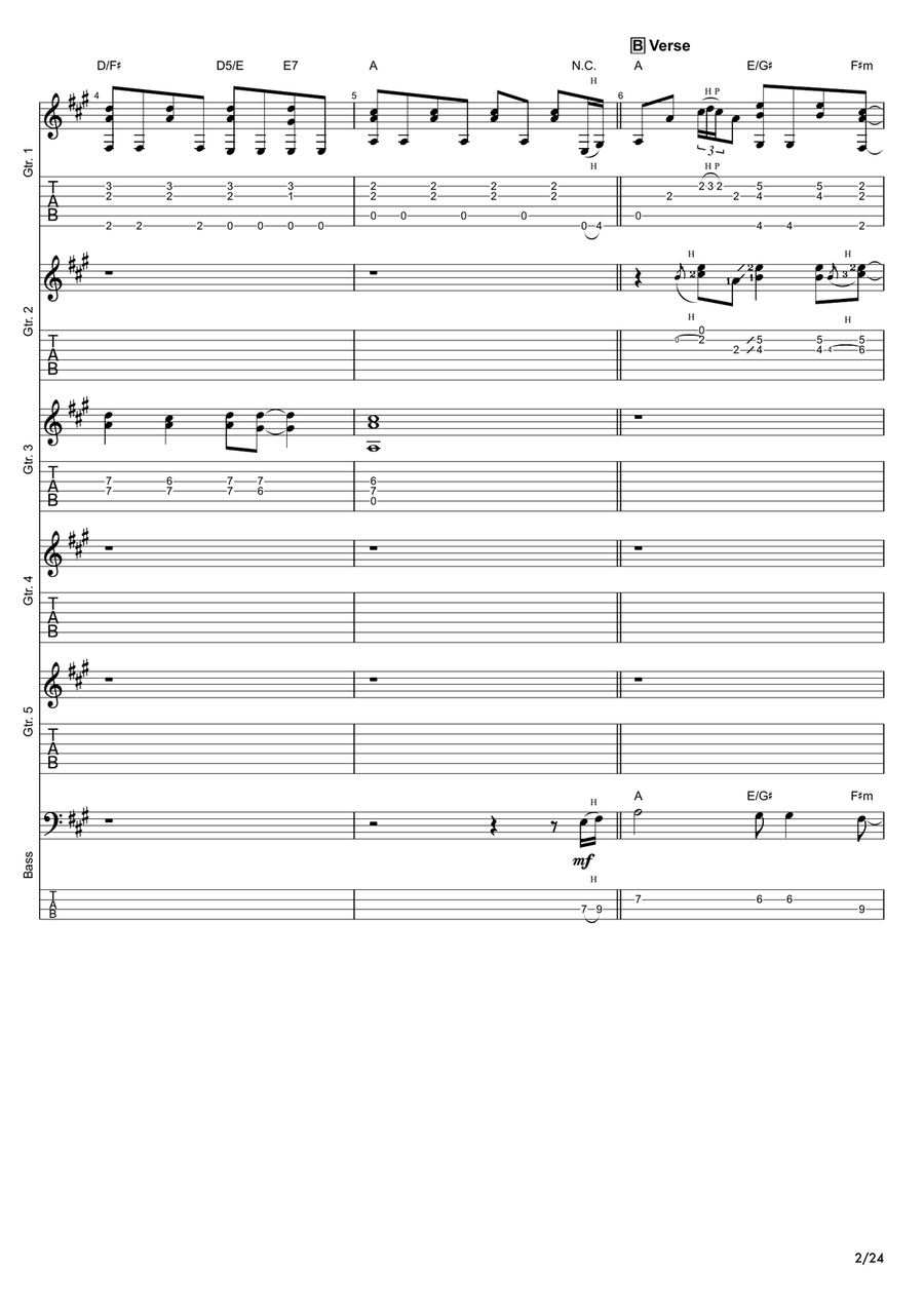Tears In Heaven Guitar Ensemble scores gallery preview page 2
