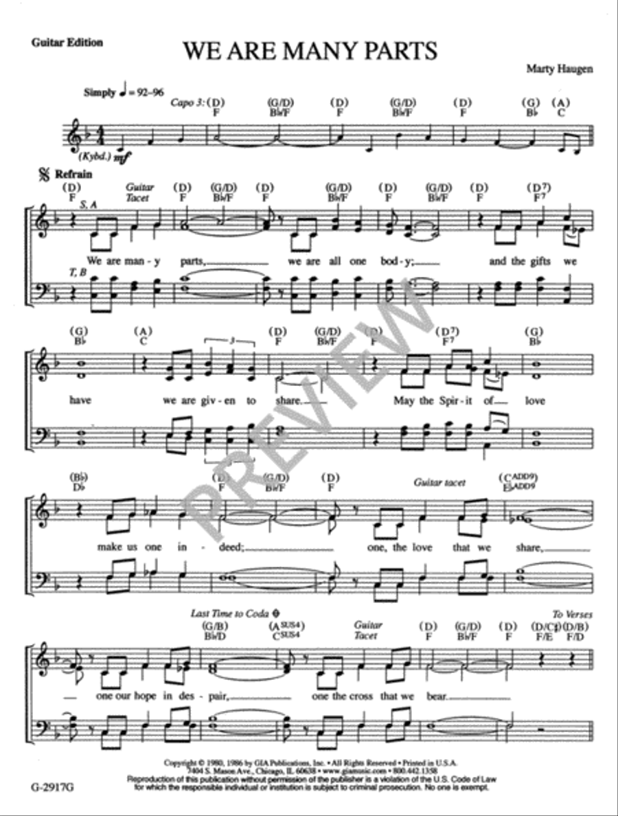 We Are Many Parts - Guitar edition Guitar scores gallery preview page 2