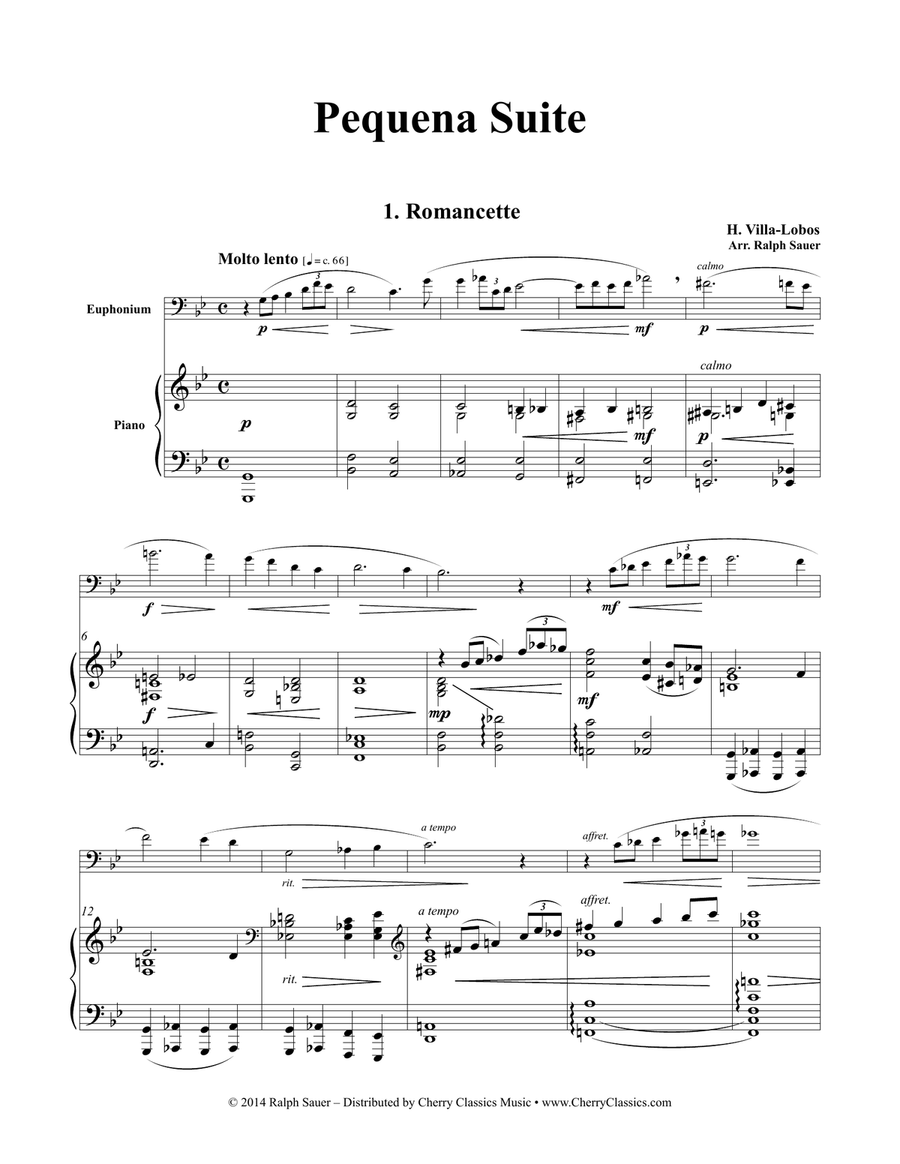 Pequena Suite for Euphonium and Piano Euphonium scores gallery preview page 2