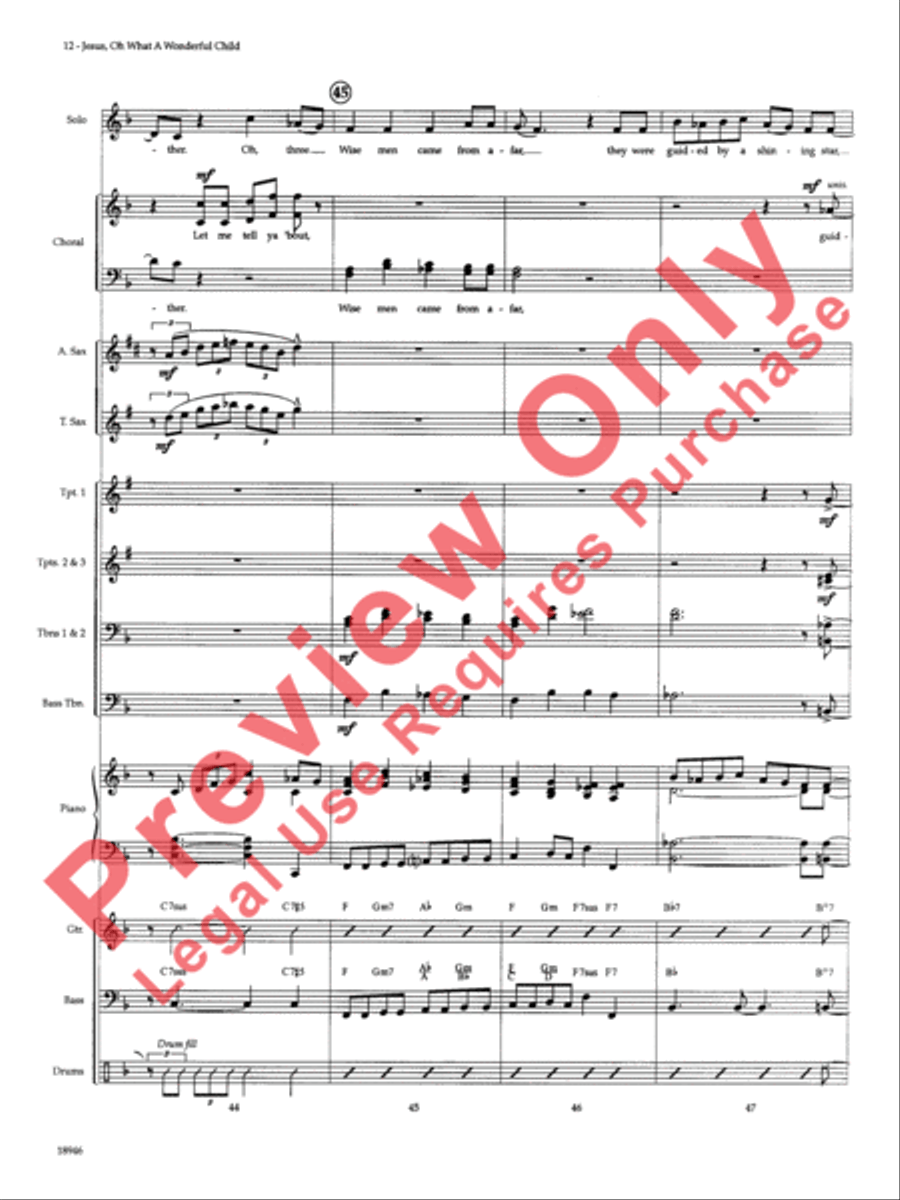 Jesus, Oh What a Wonderful Child Choir scores gallery preview page 13