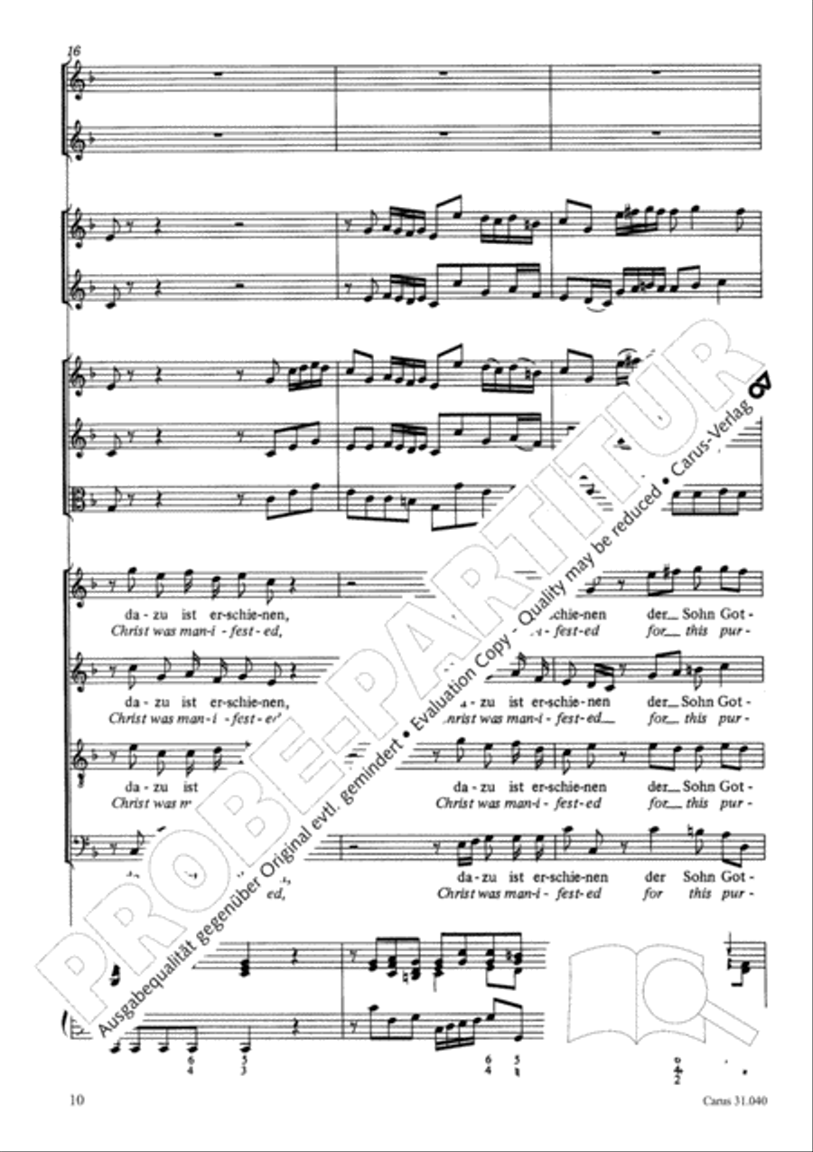 Christ was manifested for this purpose (Dazu ist erschienen der Sohn Gottes) ATB scores gallery preview page 11