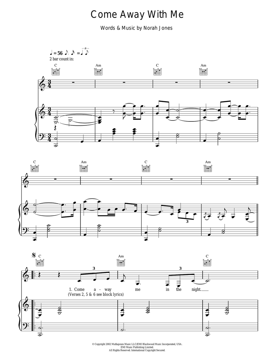 Come Away With Me Come Away With Me Acoustic Guitar scores gallery preview page 1