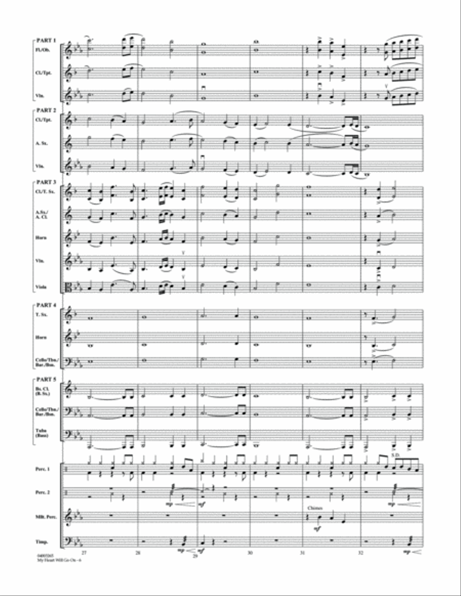 My Heart Will Go On (Love Theme from Titanic) - Full Score Concert Band scores gallery preview page 6