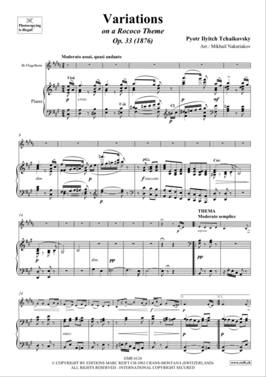 Variations On A Rococo Theme Flugelhorn scores gallery preview page 4