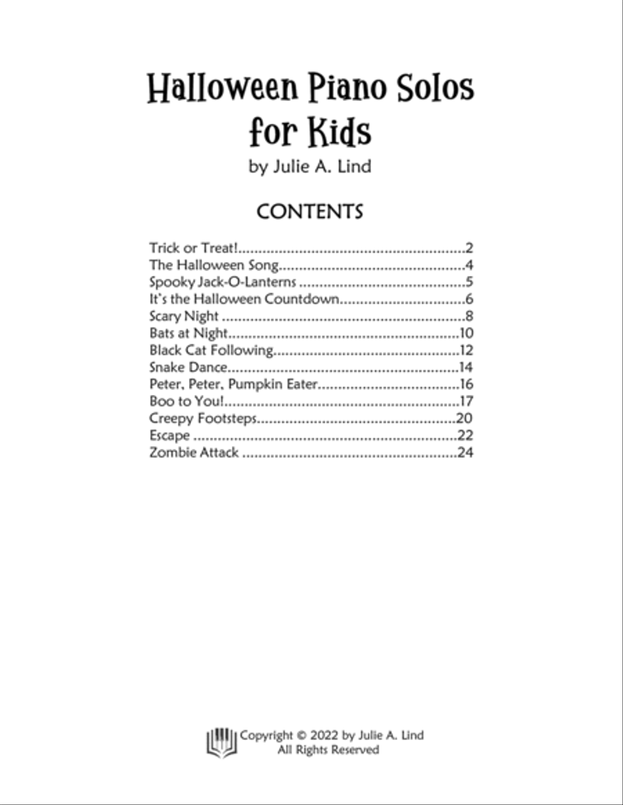 Halloween Piano Solos for Kids Easy Piano scores gallery preview page 2