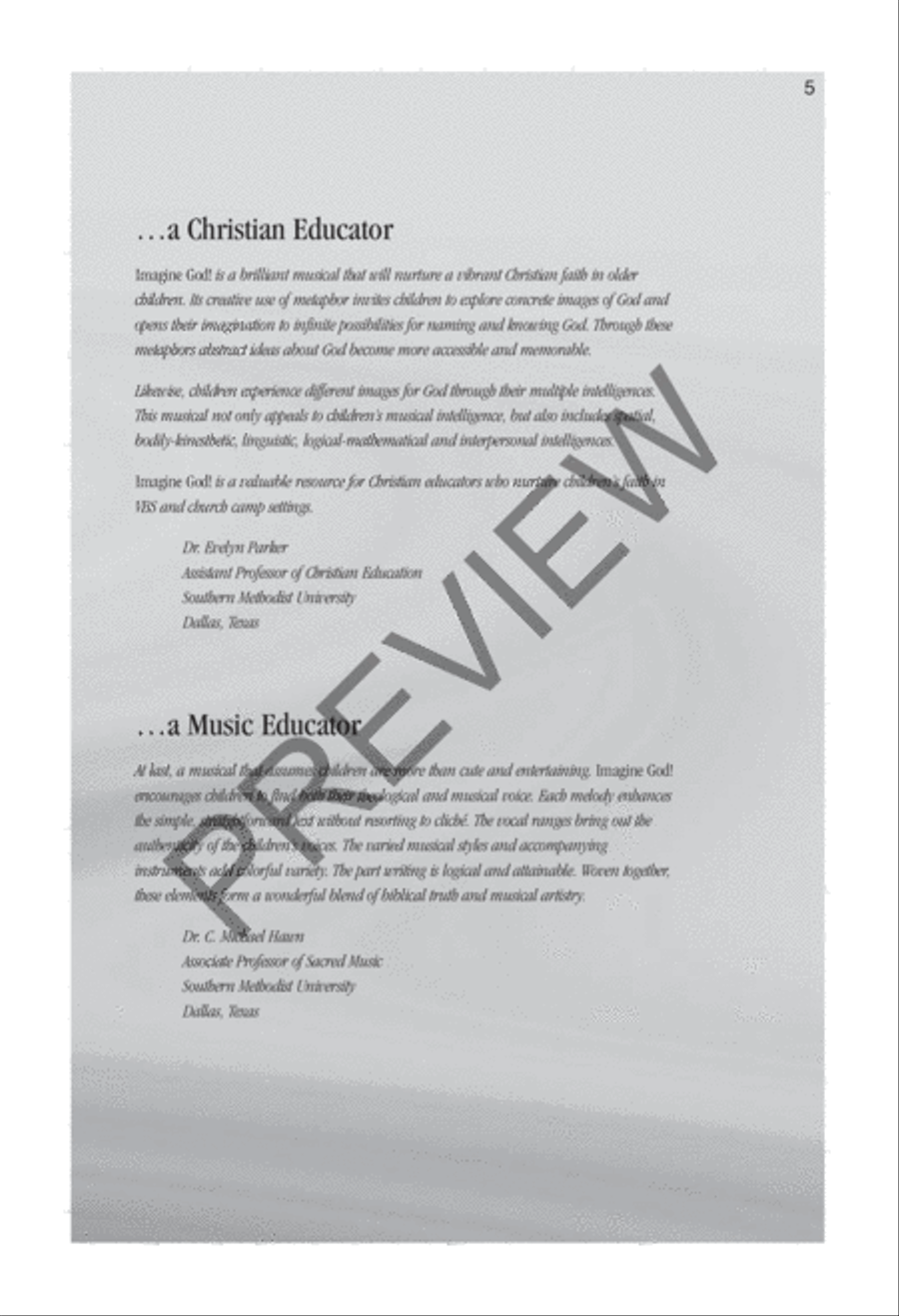 Imagine God! Preview Kit (Score & CD) Choir scores gallery preview page 5