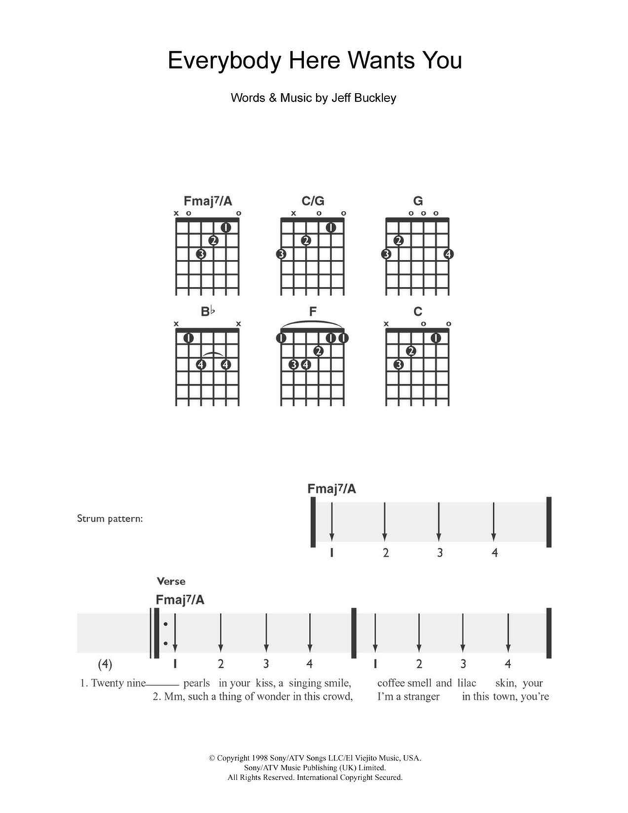 Everybody Here Wants You Acoustic Guitar scores gallery preview page 1