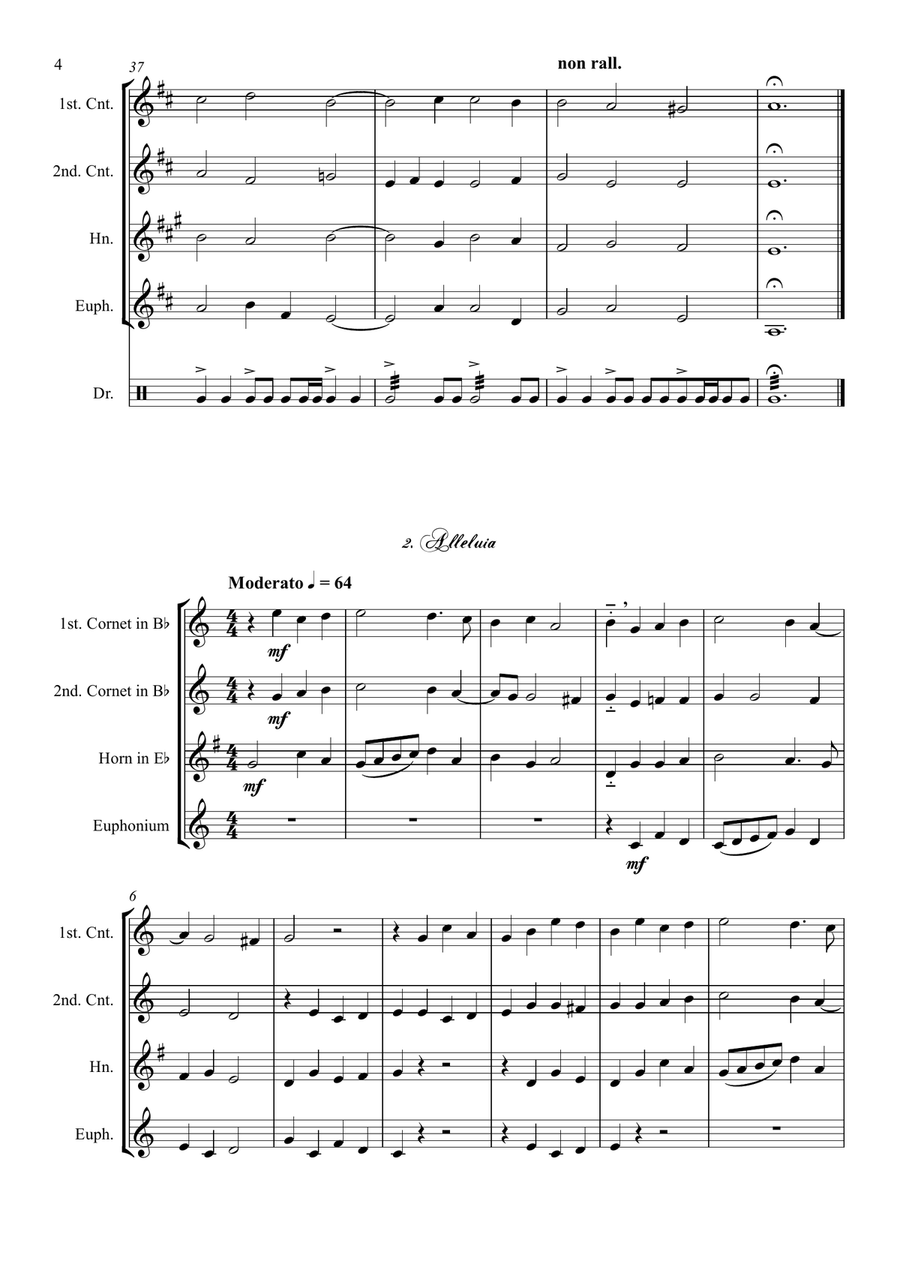 A Gabrieli Suite (Brass quartet w. percussion) Brass Ensemble scores gallery preview page 6