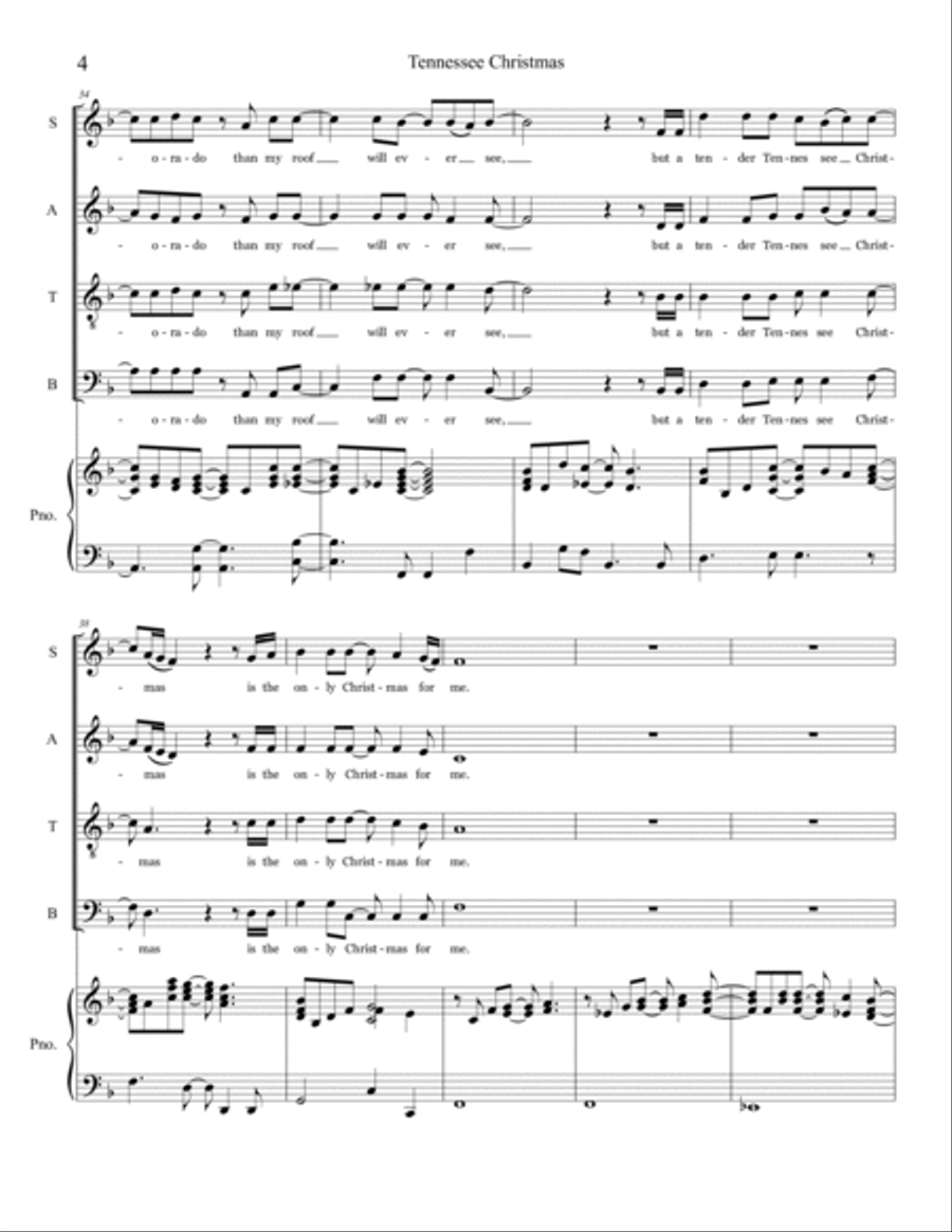 Tennessee Christmas 4-Part scores gallery preview page 4
