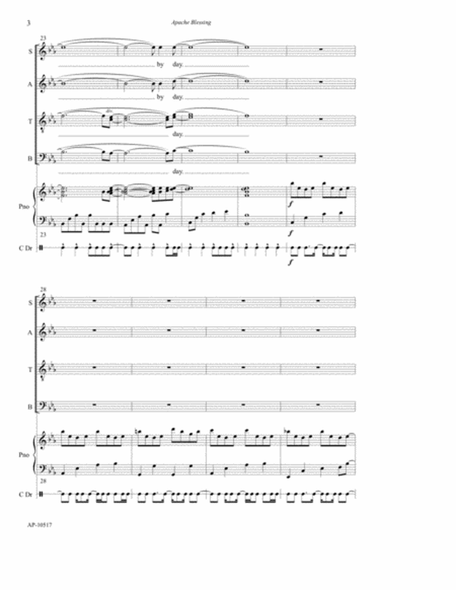Apache Blessing - SATB choir, piano, conga drum image number null