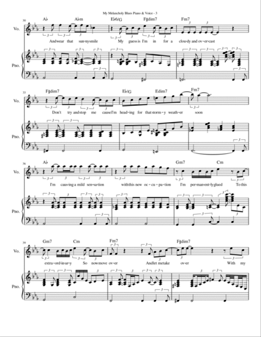 My Melancholy Blues Voice scores gallery preview page 3
