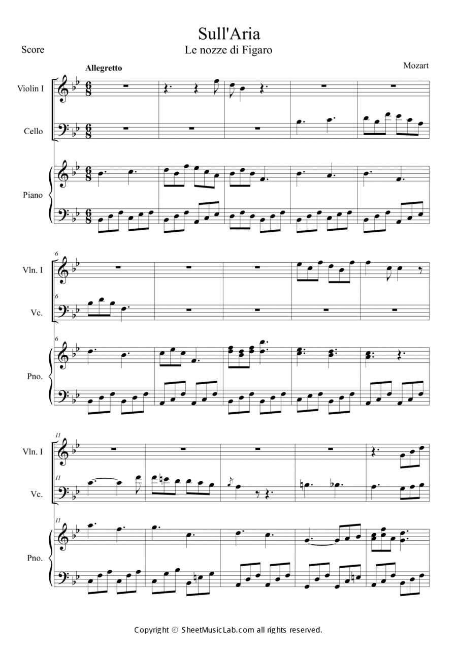 Sull'aria Piano Trio scores gallery preview page 1