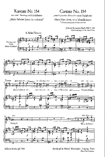 Cantata BWV 154 "Mein liebster Jesus ist verloren"