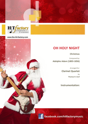 Book cover for Oh holy night - Cantique de Noël - Christmas Song - Clarinet Quartet
