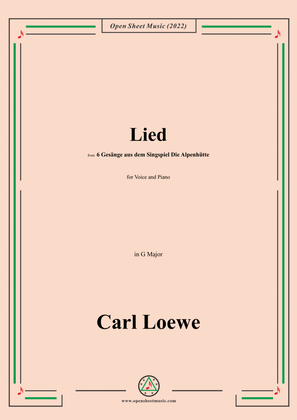 Book cover for Loewe-Lied,in G Major,for Voice and Piano