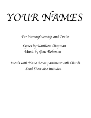 Book cover for Your Names