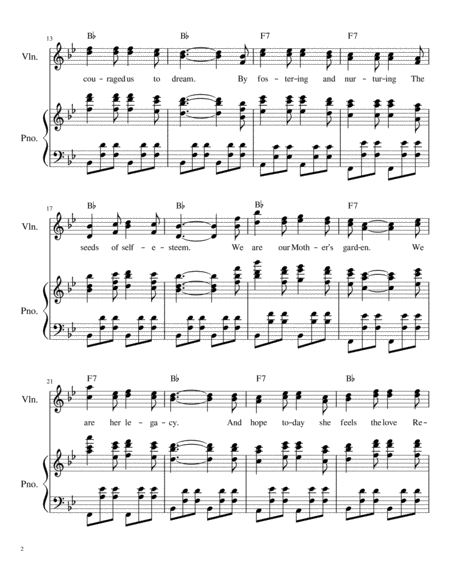Opus 156c, "Mother's Day" for Violin & Piano in Bb-do image number null