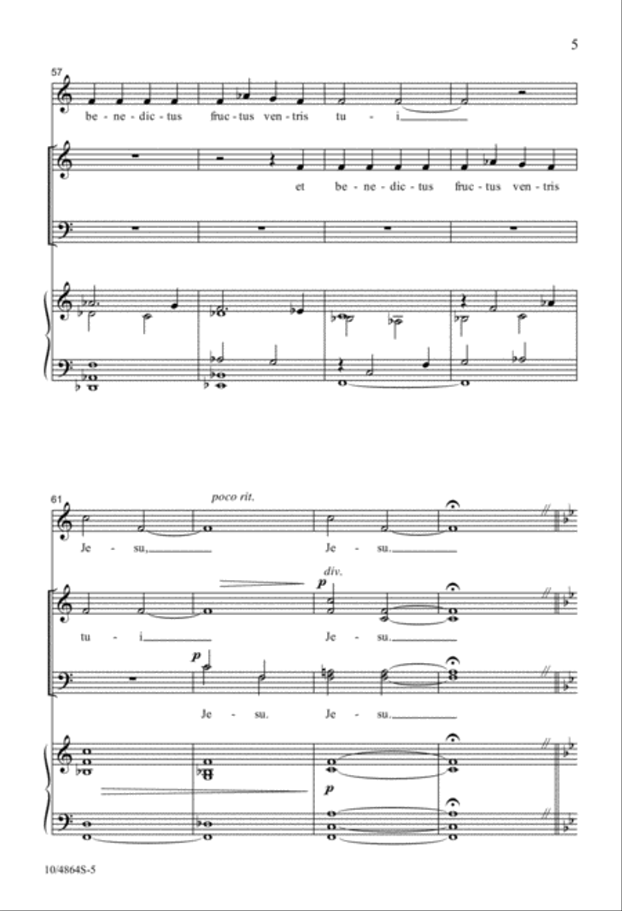 Ave Maria Ave Maria 4-Part scores gallery preview page 5