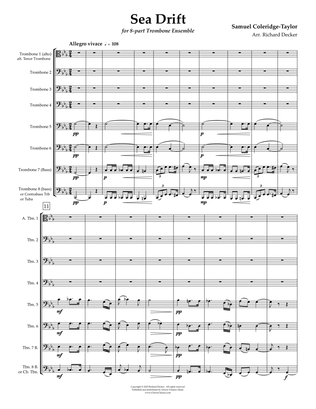 Book cover for Sea Drift for 8-part Trombone Ensemble