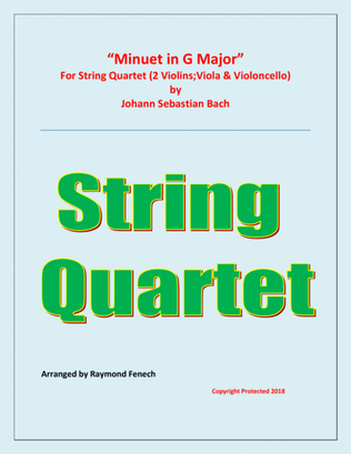 Book cover for Minuet in G Major - J.S.Bach - String Quartet