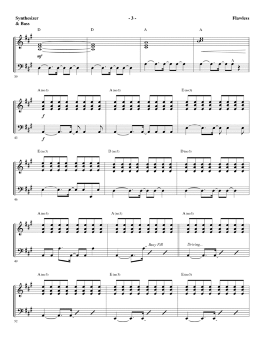 Flawless - Synthesizer & Bass Choir scores gallery preview page 3