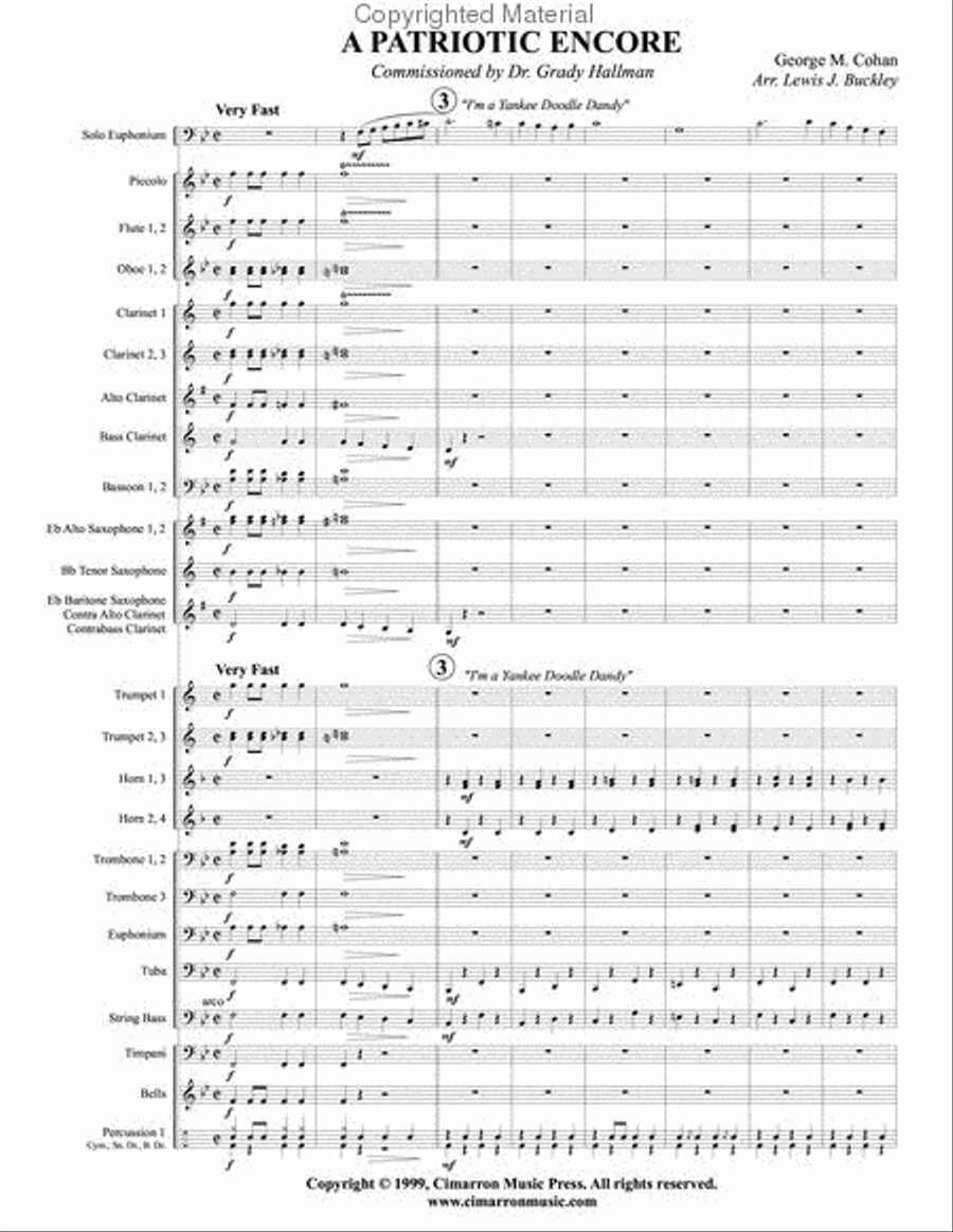 A Patriotic Encore Concert Band scores gallery preview page 2