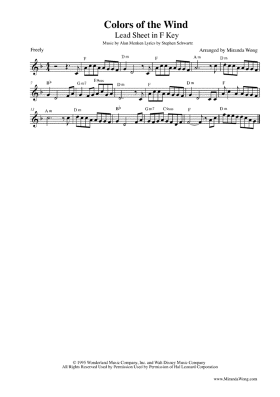 Colors Of The Wind Colors Of The Wind Large Ensemble scores gallery preview page 4