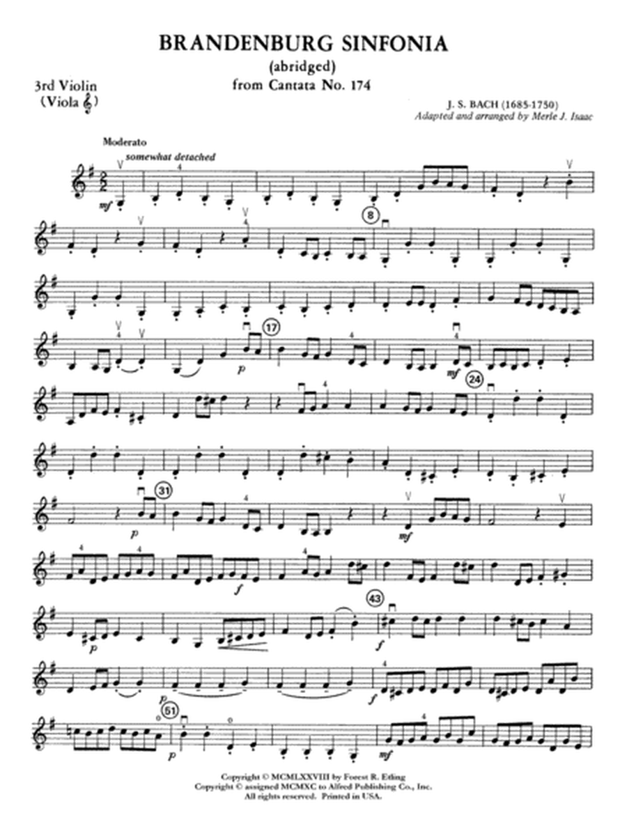 Brandenburg Sinfonia: 3rd Violin (Viola [TC])