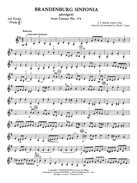 Brandenburg Sinfonia: 3rd Violin (Viola [TC])