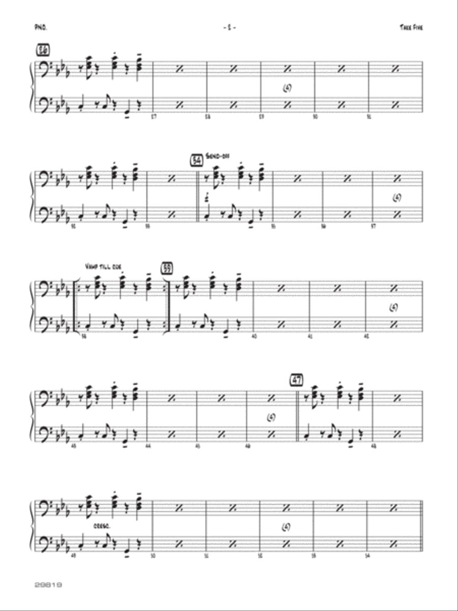 Take Five: Piano Accompaniment Jazz Ensemble scores gallery preview page 2