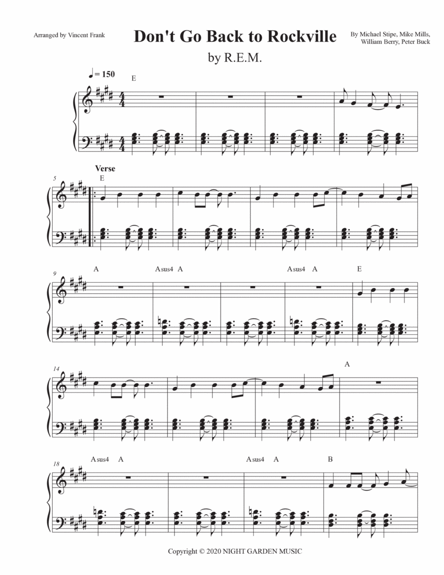 Don't Go Back To Rockville Piano Solo scores gallery preview page 1
