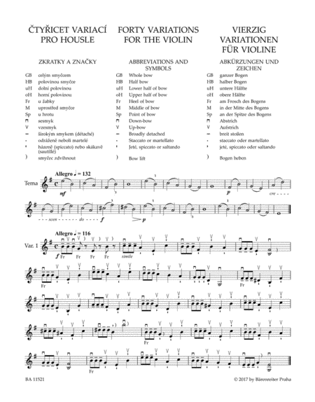 Forty Variations for the Violin, op. 3