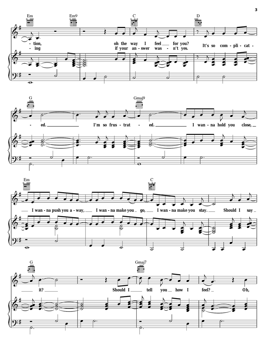 Complicated Piano, Vocal, Guitar scores gallery preview page 3