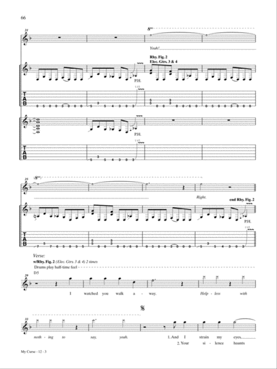 My Curse Guitar Tablature scores gallery preview page 3