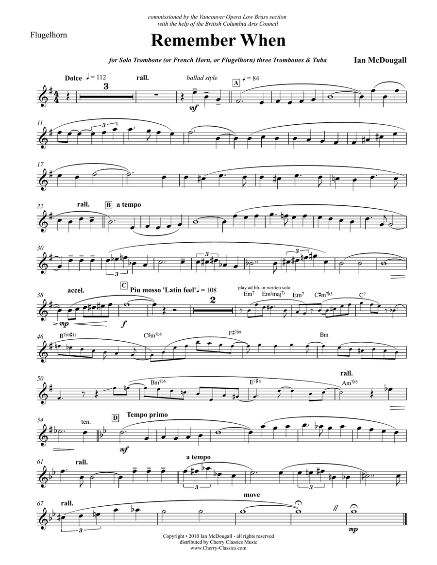 Remember When for Low Brass Ensemble Brass Ensemble scores gallery preview page 5