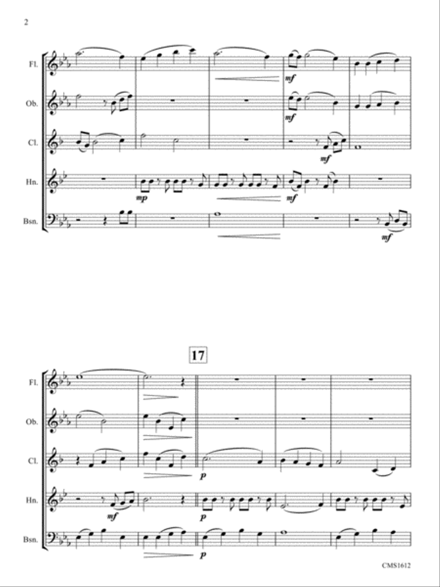 Jeanie with the Light Brown Hair Woodwind Quintet scores gallery preview page 4
