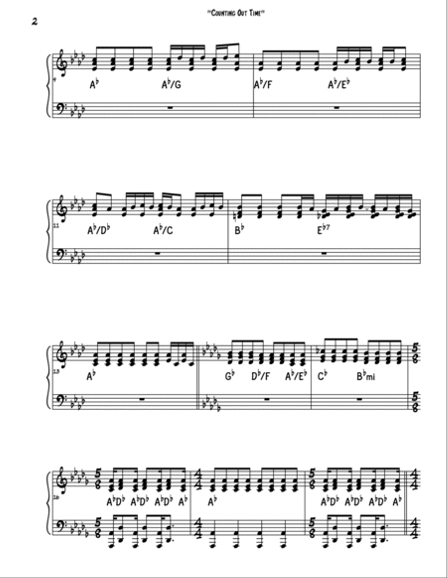 Counting Out Time Piano Solo scores gallery preview page 2