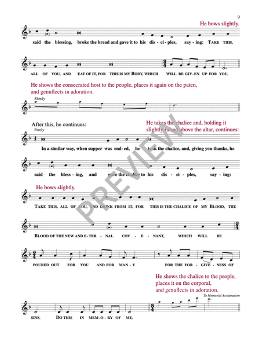 Mass of Awakening-Eucharistic Prayer III-Priest Edition Mass scores gallery preview page 11