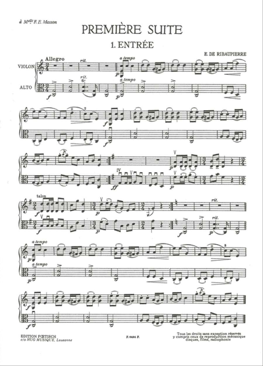 Suite montagnarde Viola scores gallery preview page 1