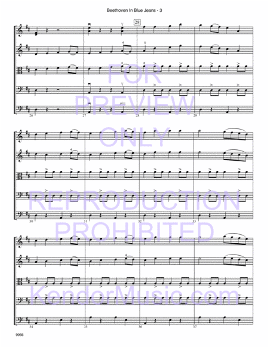 Beethoven In Blue Jeans String Orchestra scores gallery preview page 5