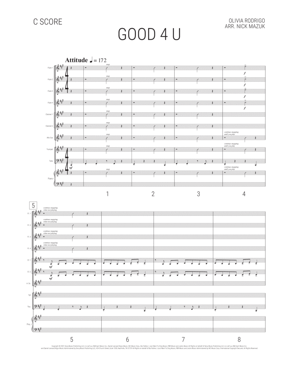 Good 4 U Small Ensemble scores gallery preview page 1