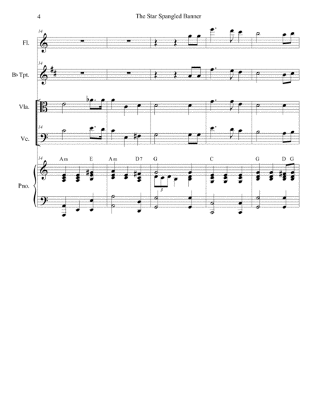 The Star Spangled Banner (for String Quartet and Piano) image number null