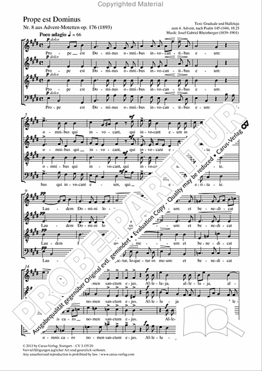 Prope est Dominus 4-Part scores gallery preview page 2